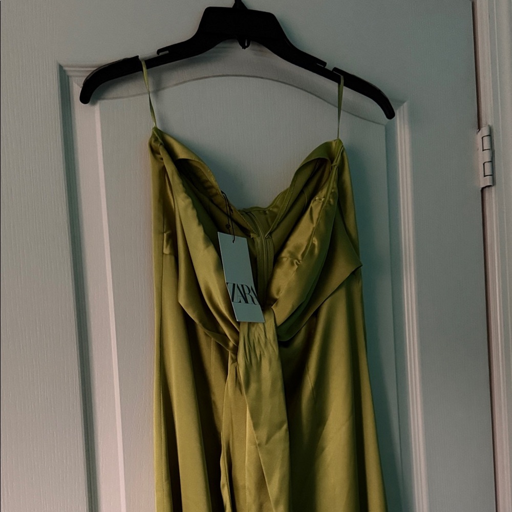 ZARA Pistachio Green Wide-Leg Jumpsuit - Picture 6 of 6